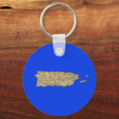 Sleutelhanger Puerto Rico Map (Voorkant)