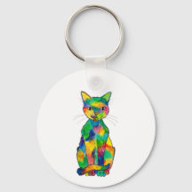 Sleutelhanger regenboogkat