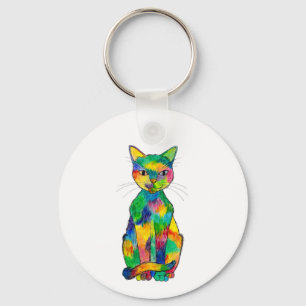 Sleutelhanger regenboogkat