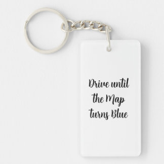 Sleutelhanger Rijd tot de kaart blauw wordt