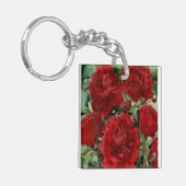 Sleutelhanger Rode anjerbloemen (Voorkant Links)