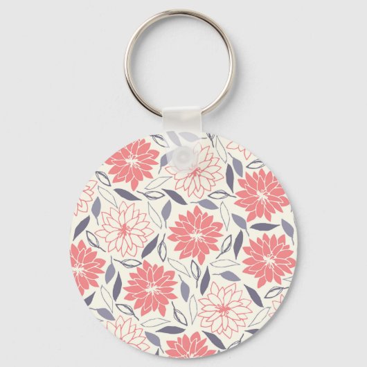 Sleutelhanger rode witte bloemen (Achterkant)