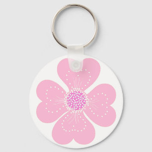 Sleutelhanger Roze Hart Bloem