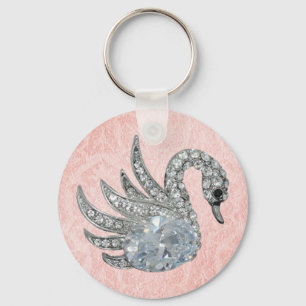 Sleutelhanger Roze Juweel Zwaan (017-003)