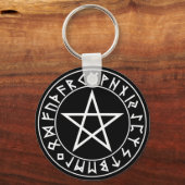 sleutelhanger Rune Pentacle op Blk (Voorkant)