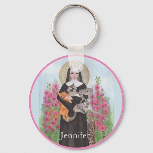 Sleutelhanger Saint Gertrude Patron St. van Katten (Voorkant)