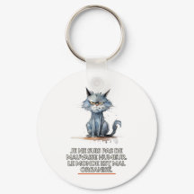 Sleutelhanger sarcastische kat " slecht georganise