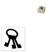 Sleutelhanger silhouette, kunststempel 	rubberstempel (Gestempeld)