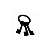 Sleutelhanger silhouette, kunststempel 	rubberstempel (Afrduk)