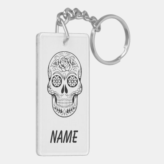 Sleutelhanger suikerschedel GEPERSONALISEERD (Achterkant Links)