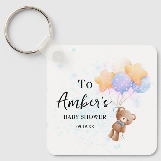 Sleutelhanger Teddybeer-babyshower (Voorkant)