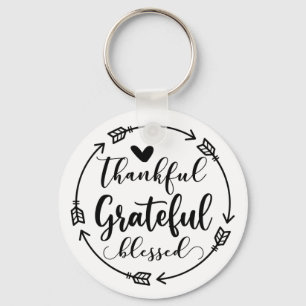 sleutelhanger "Thankful Grateful Blessed" Quote