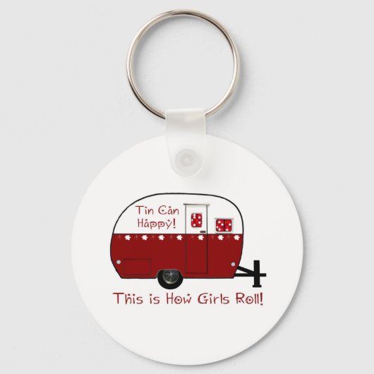 SLEUTELHANGER | Trailer van de  Rode Retro Camper (Voorkant)