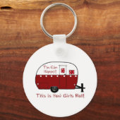 SLEUTELHANGER | Trailer van de  Rode Retro Camper (Voorkant)