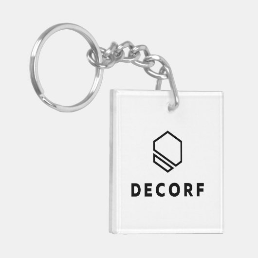 Sleutelhanger van acryl, vierkant (dubbelzijdig) (Voorkant Links)