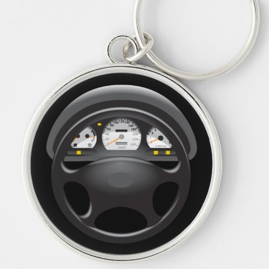 Sleutelhanger van autodashboard en stuurwiel (Voorkant)
