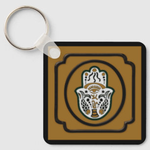 Sleutelhanger van Black en Gold Hamsa