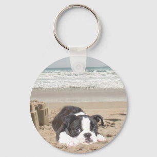 Sleutelhanger van Boston Terrier Sandcastles