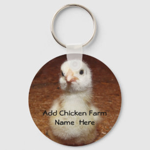 Sleutelhanger van Chicken Farmer met Baby Chick