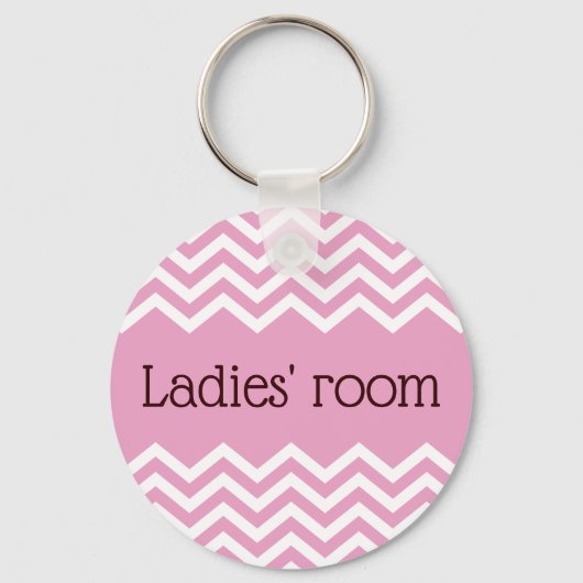 Sleutelhanger van de badkamer, roze chevrons (Voorkant)