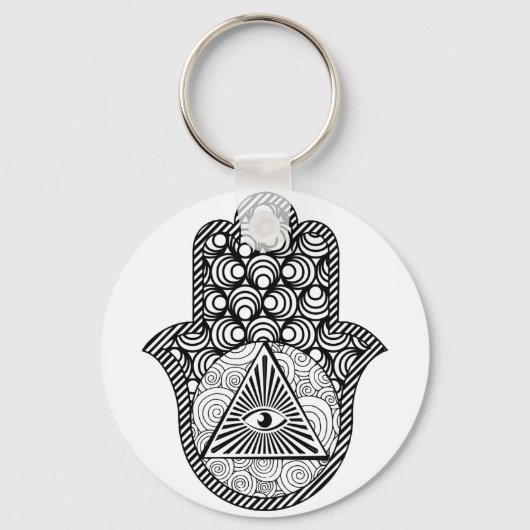 Sleutelhanger van de Button van de Hamsa Evil Eye  (Voorkant)