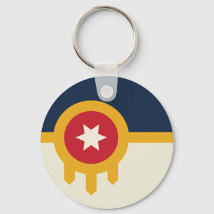 Sleutelhanger van de stadsvlag Tulsa (Oklahoma)
