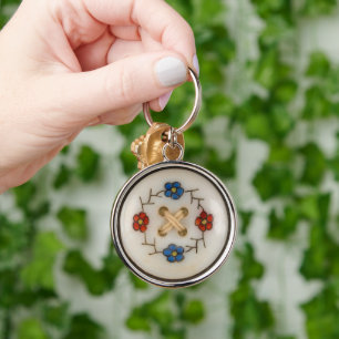 Sleutelhanger van de Vintage Button van de staafje