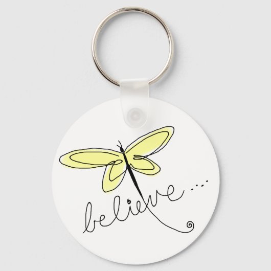 Sleutelhanger van gele dragonfly (Voorkant)