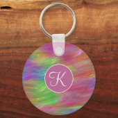 Sleutelhanger van gesmolten regenboogglas (Voorkant)