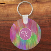 Sleutelhanger van gesmolten regenboogglas (Voorkant)