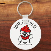 sleutelhanger van kinderen met ijsschaatsen op pol (Voorkant)