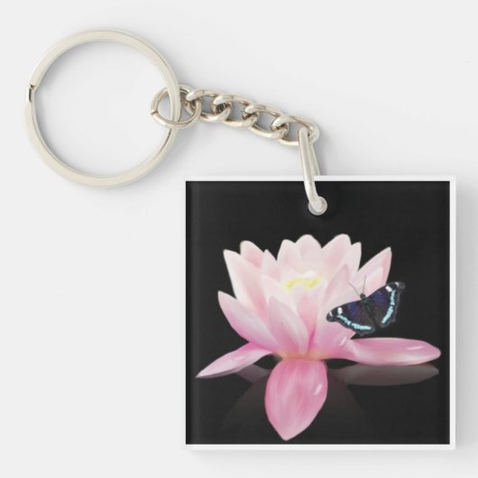 Sleutelhanger van Lotus Flower en Butterfly (voorkant)