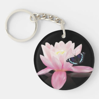 Sleutelhanger van Lotus Flower en Butterfly