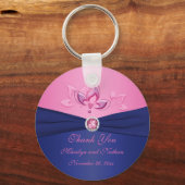 Sleutelhanger van Navy en Roze Floral (Voorkant)