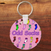 Sleutelhanger van onbewerkte Sokken - Roze (Voorkant)