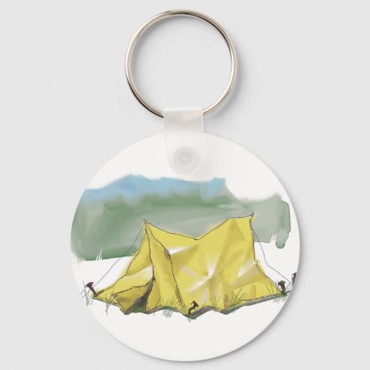 Sleutelhanger van whimsical Tent Illustration (Voorkant)