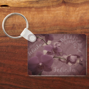 Sleutelhanger vintage bloemmotief