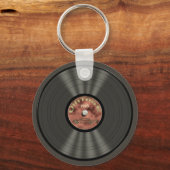 Sleutelhanger vinylplaat (rood) (Voorkant)