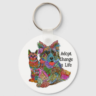 Sleutelhanger voor adoptie van hond en kat