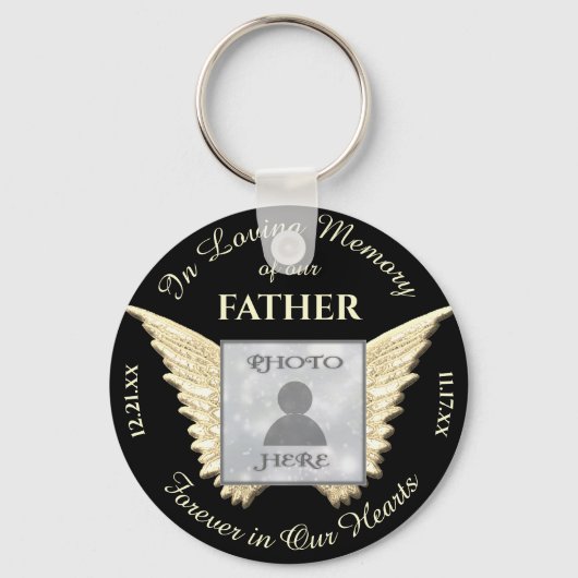 Sleutelhanger voor de herdenking van vaders foto (Voorkant)