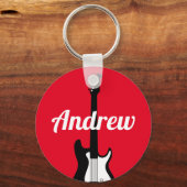 Sleutelhanger voor een gitarist met een elektroroc (Voorkant)