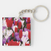 Sleutelhanger voor kleurrijke Tulp Flowers (Achterkant)