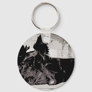 Sleutelhanger voor Schotse terrier-hondenhoofdring