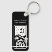 Sleutelhanger voor zwart-wit Real Estate Agent (Achterkant)