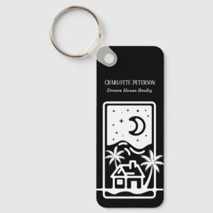 Sleutelhanger voor zwart-wit Real Estate Agent