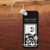 Sleutelhanger voor zwart-wit Real Estate Agent (Voorkant)