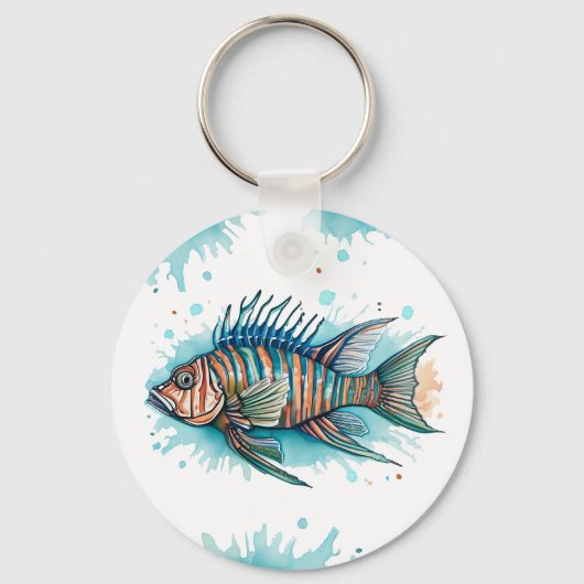 Sleutelhanger - Waterverf Serie: Lionfish (Voorkant)