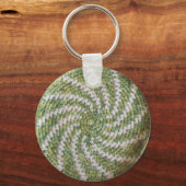 Sleutelhanger - White Spiral on Green (Voorkant)