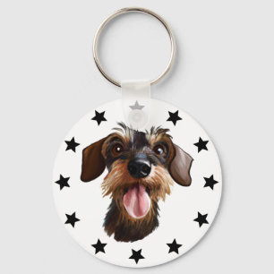 Sleutelhanger Wirehaire Dachshund Stars