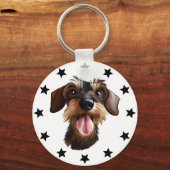 Sleutelhanger Wirehaire Dachshund Stars (Voorkant)